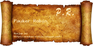 Pauker Robin névjegykártya